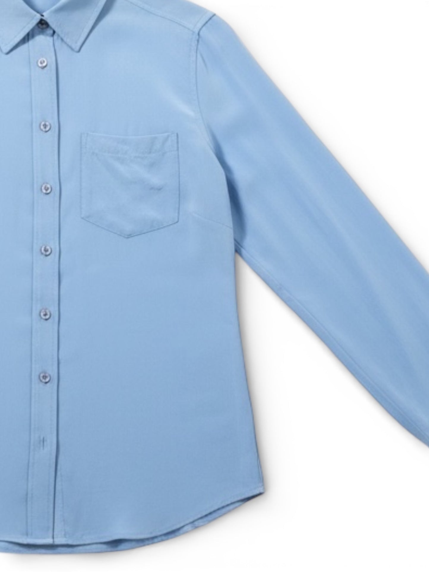 Pale Blue Classic Fit Silk Blouse by Equipment | Size S