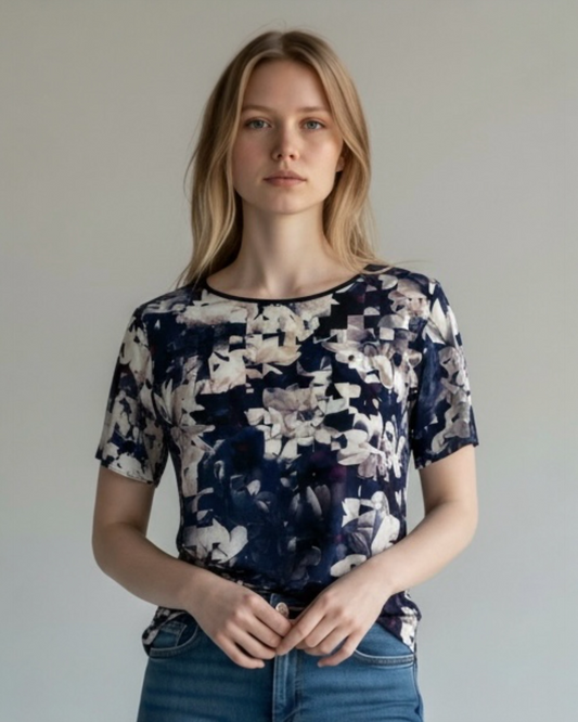 T-Shirt Style Silk Top by Paul Smith | Size S
