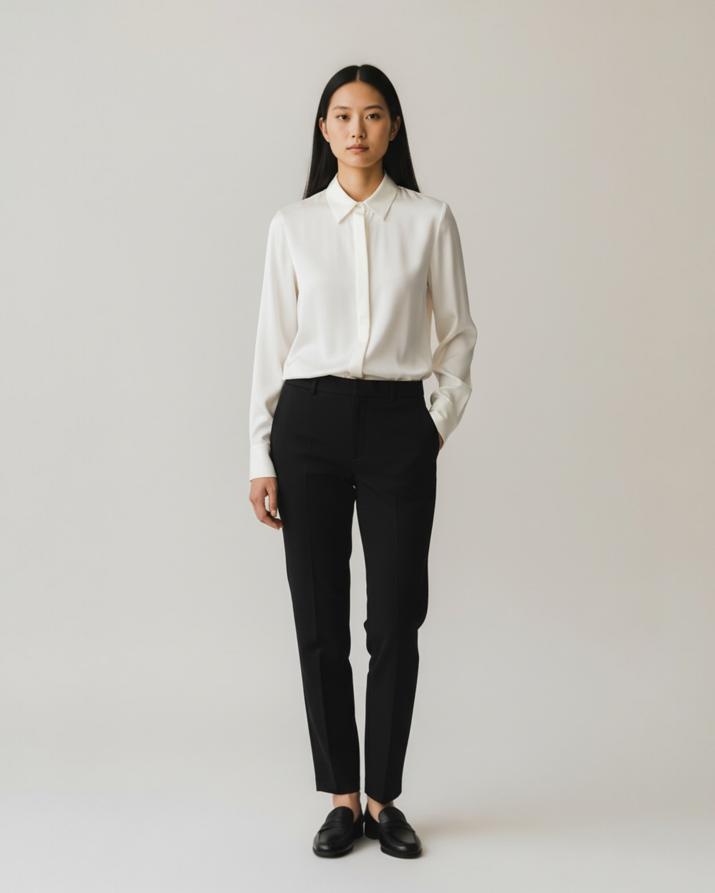 Cream Classic Silk Blouse by Whistles | Size M