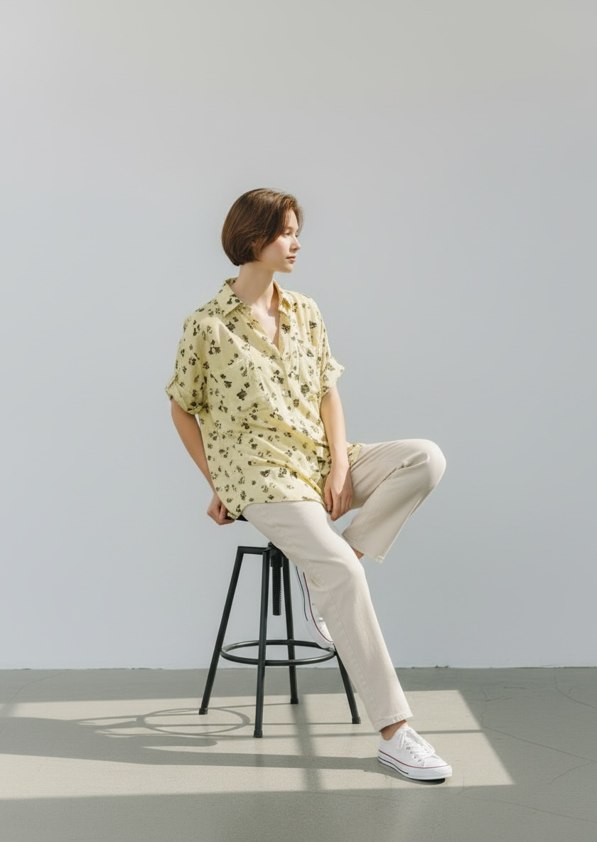 Lemon Yellow Pure Silk Blouse by Paul Smith | Size L