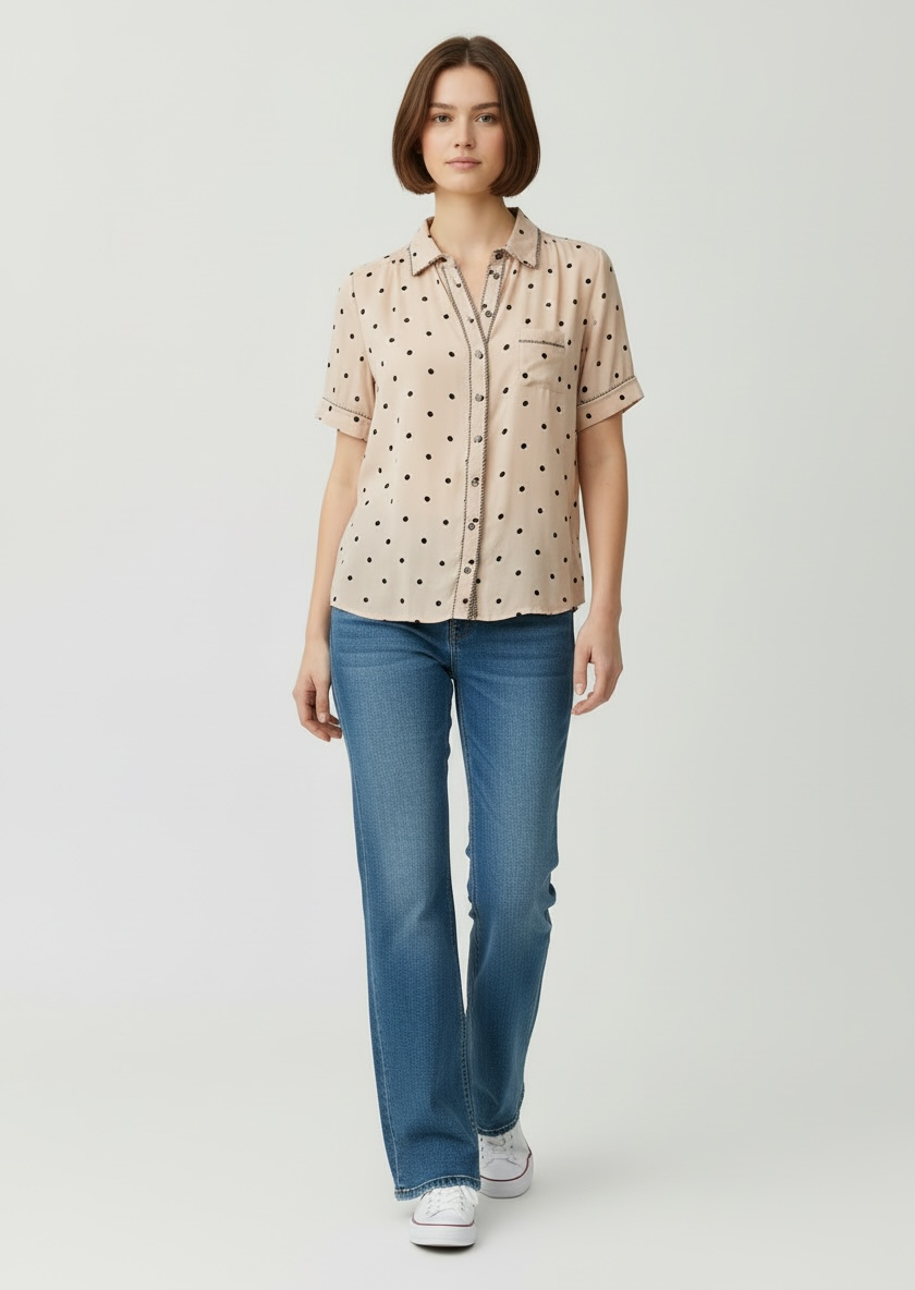 Nude Pink Silk Sheer Blouse by Whistles | Size S