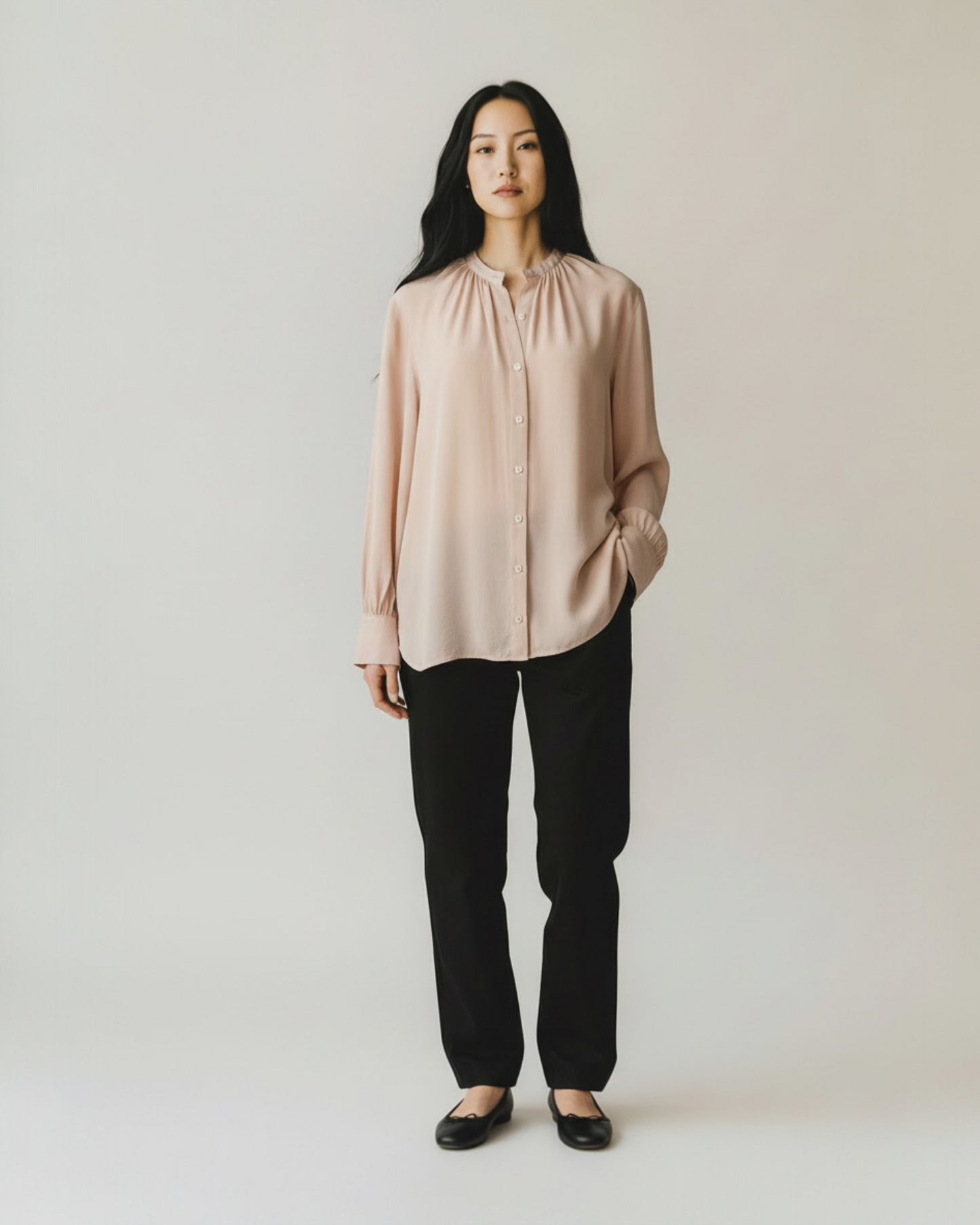 Blush Silk Blouse by Equipment | Size L