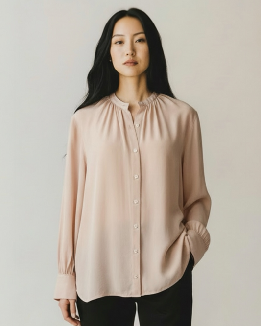 Blush Silk Blouse by Equipment | Size L