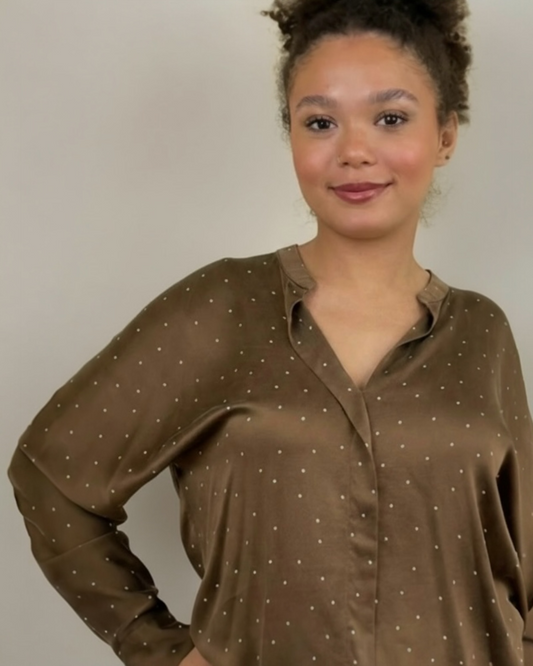 Brown Satin Blouse by Vince | Size M