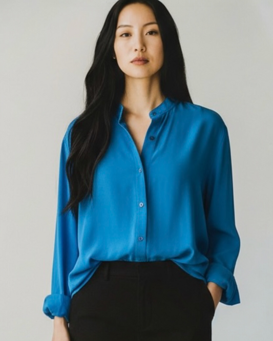 Turquoise Silk Blouse by Bocci Italy | Size L