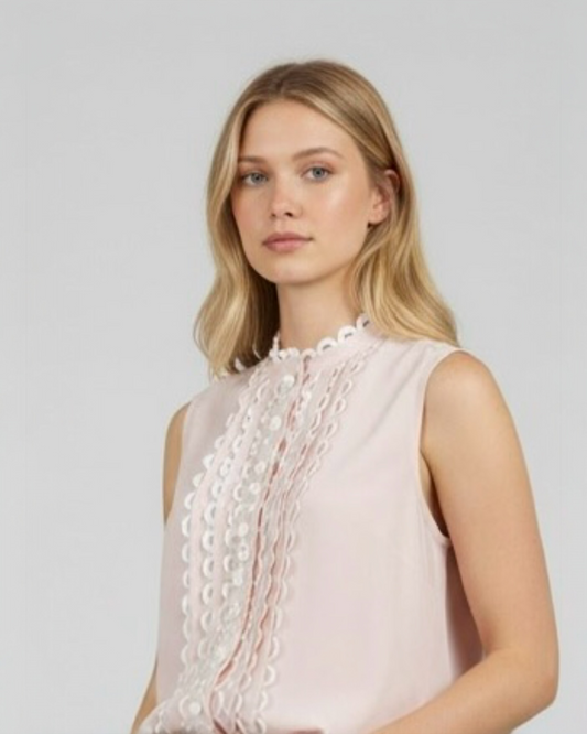 Baby Pink Silk Top by Jaeger London | M