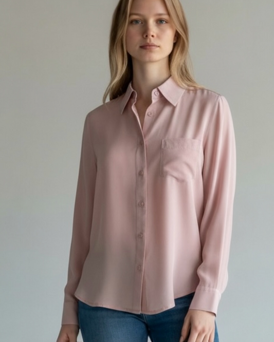Baby Pink Classic cut Blouse by Talbots | Size S