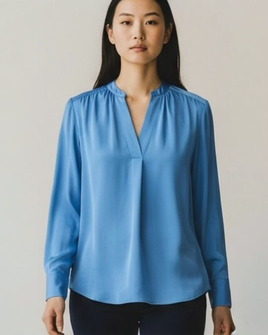 Turquoise Blue Silk Blouse by Whistles | Size S