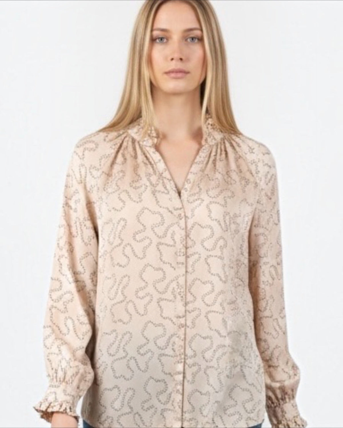 Blush Pink Jaeger London Silk Blouse | Size L
