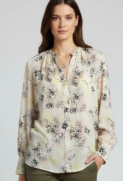 Ditsy Print Silk Blouse by Equipment | Size L