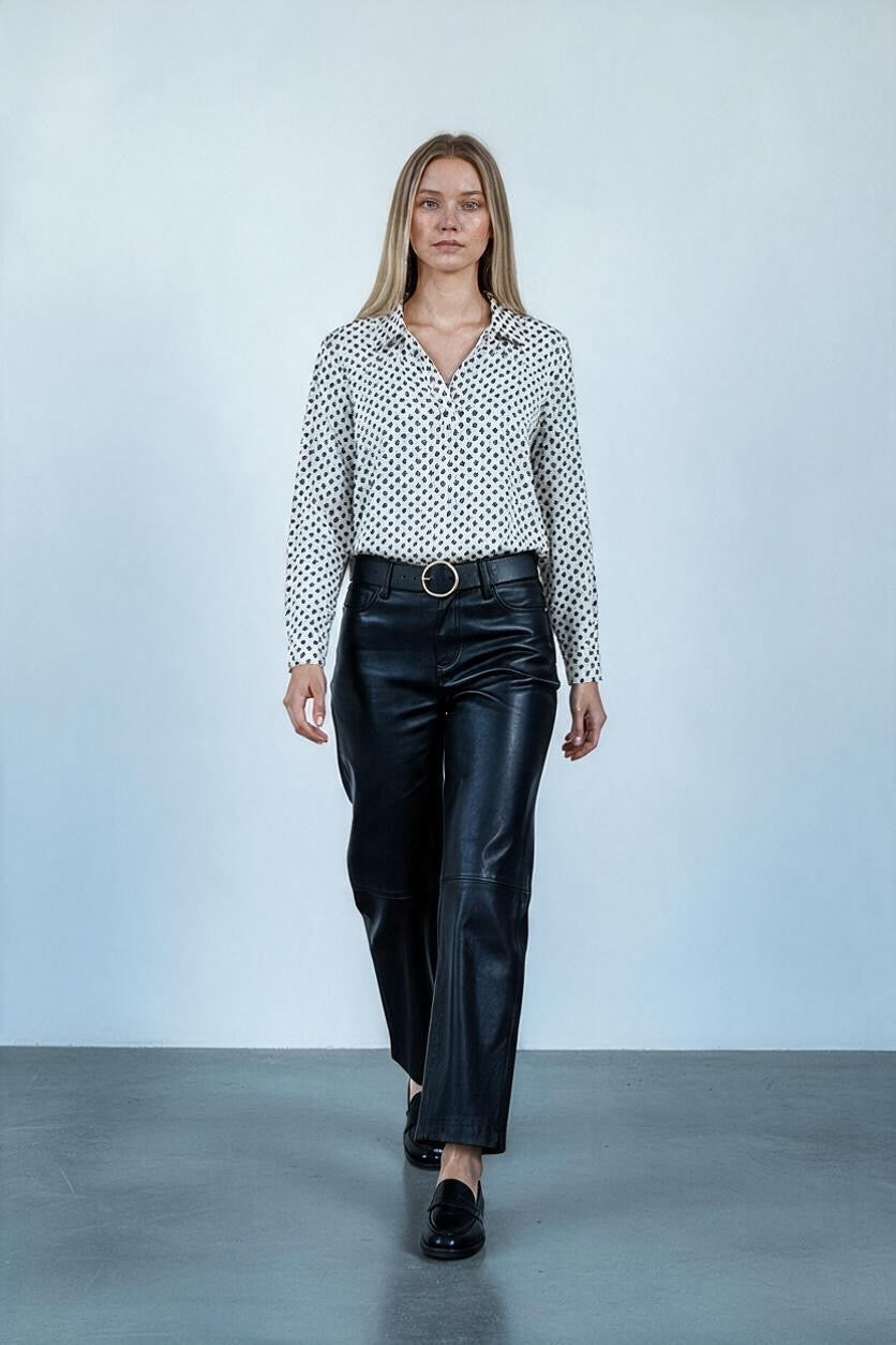 Blue Geometric Patterned Blouse by Gerard Darel | Size M