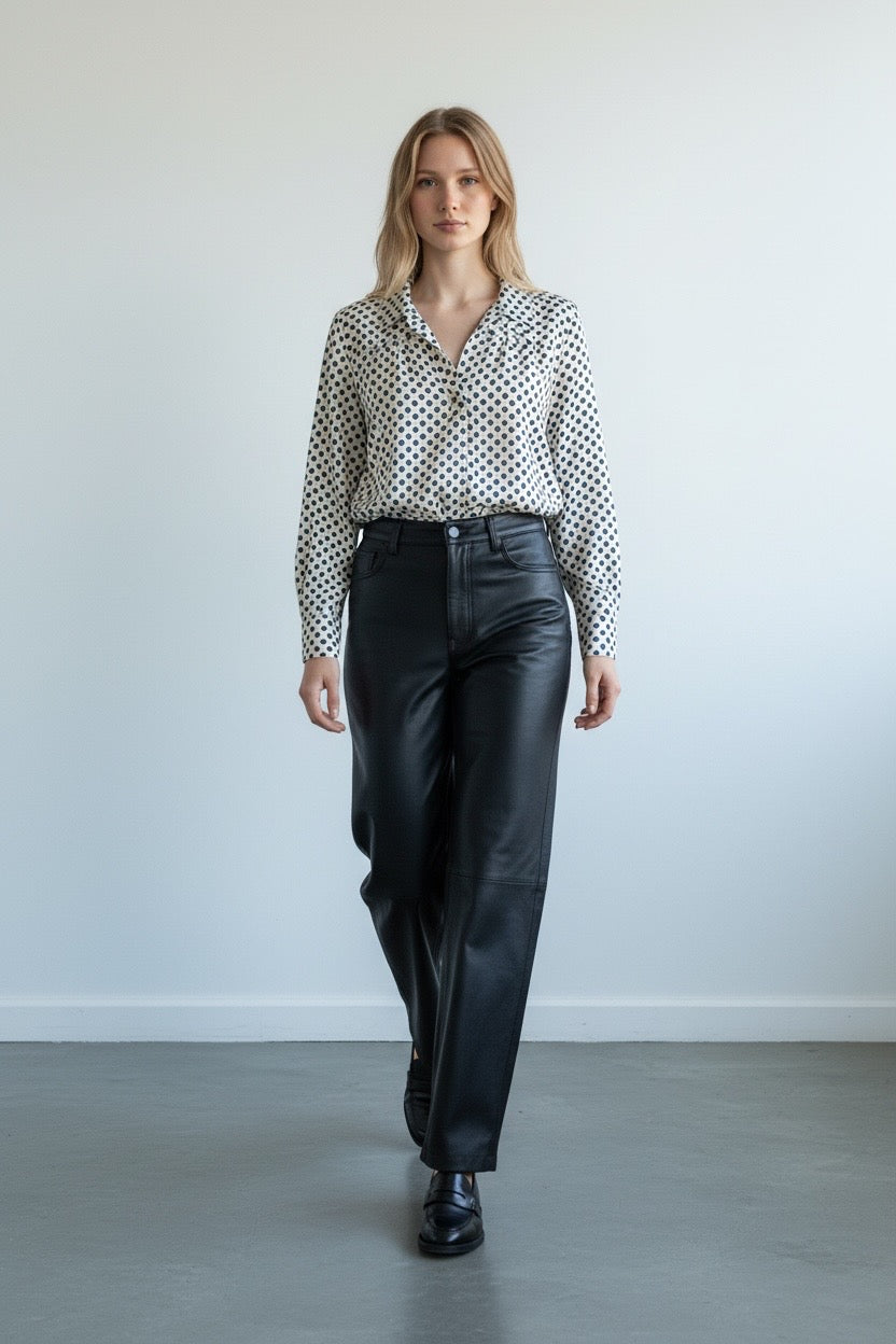 Blue Geometric Patterned Blouse by Gerard Darel | Size M