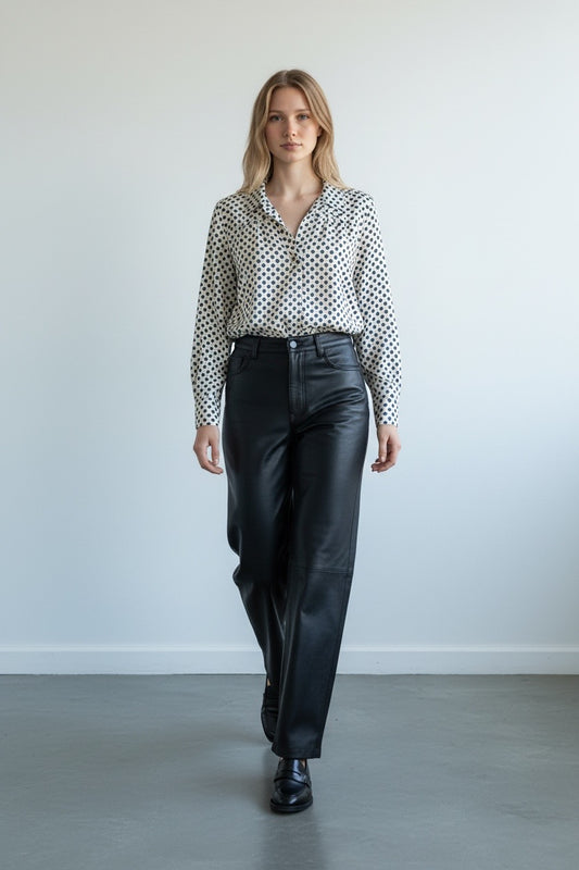 Blue Geometric Patterned Blouse by Gerard Darel | Size M