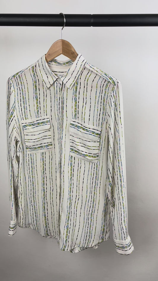 Stripe Silk Blouse by Equipment | Size M